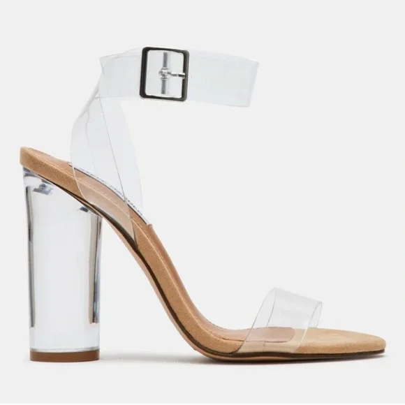 Steve Madden Clearer Transparent Block Heels - Picture 2 of 5